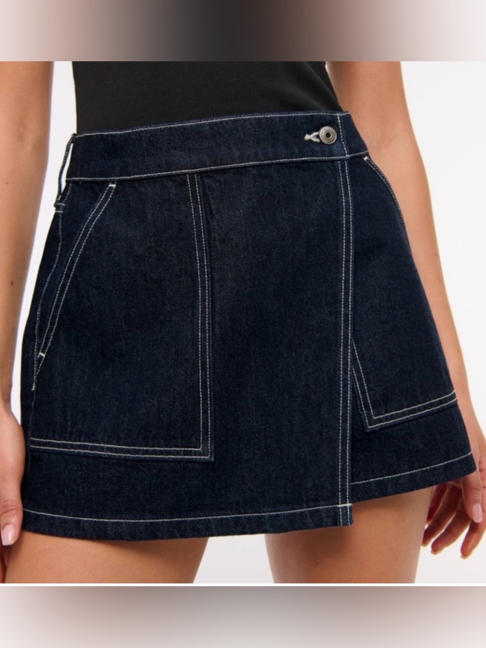 NWOT- Abercrombie & Fitch Dark Indigo Denim Mini Skirt Size 25
